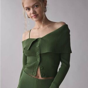 House Of Sunny One Love Off-The-Shoulder Ribbed Sweater size 2